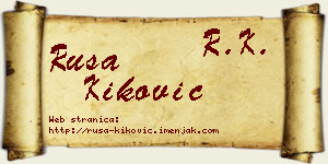 Rusa Kiković vizit kartica